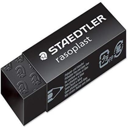 STAEDTLER RASOPLAST BLACK PLASTIC RUBBER ERASER [PACK of 3]